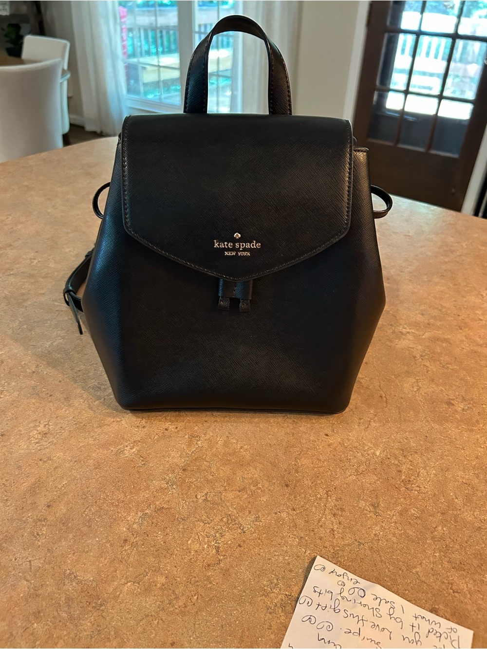 kate spade Black Saffiano Leather Mini Backpack